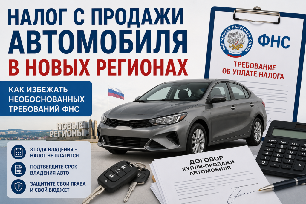 Налог с продажи автомобиля в новых регионах: как избежать необоснованных требований ФНС в 2026 году