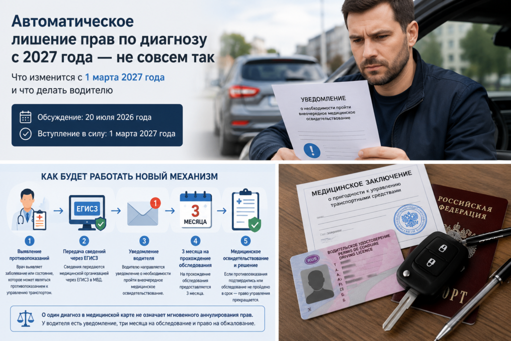Автоматическое лишение прав по диагнозу