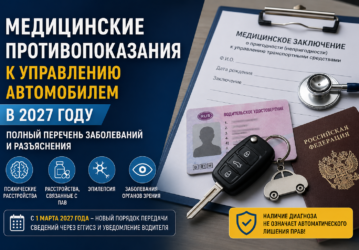 Медицинские противопоказания к управлению автомобилем в 2027 году:  перечень заболеваний