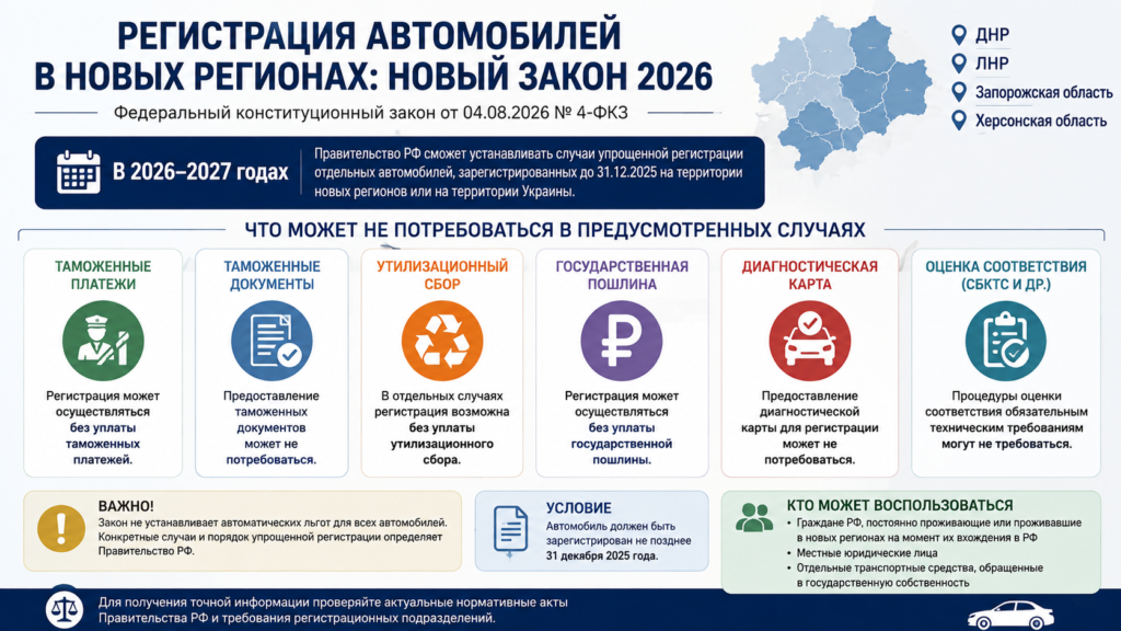 Новый закон о регистрации автомобилей в новых регионах