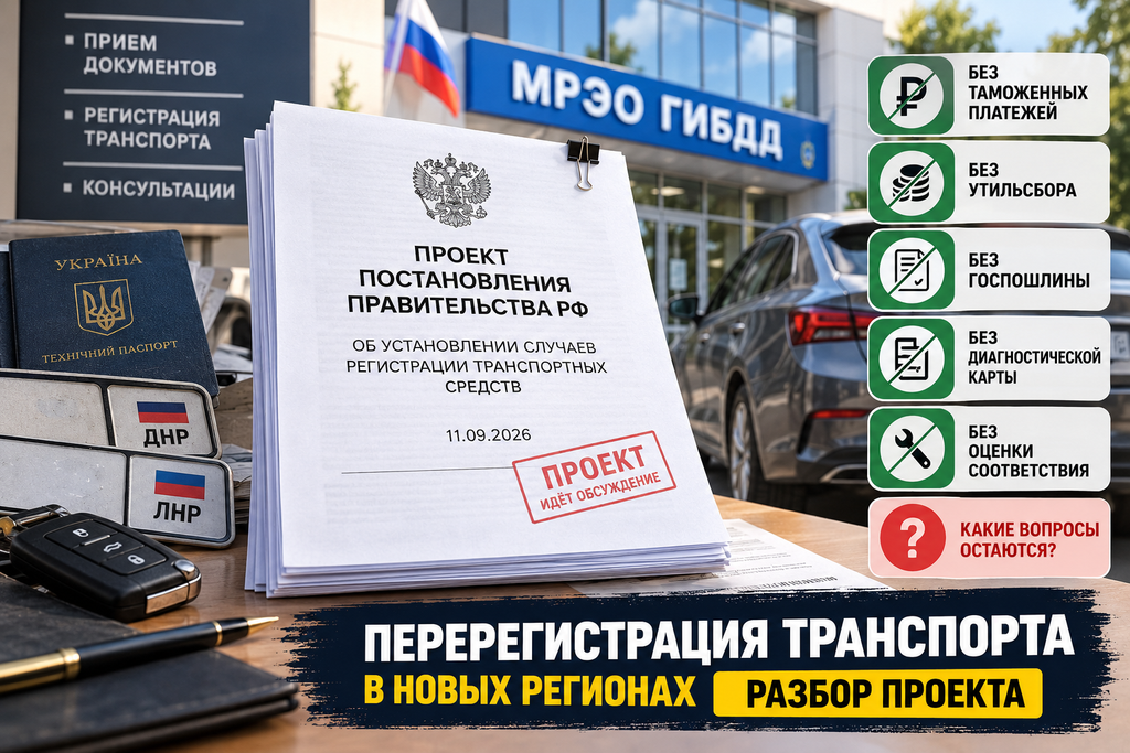 Проект постановления о перерегистрации транспорта в новых регионах