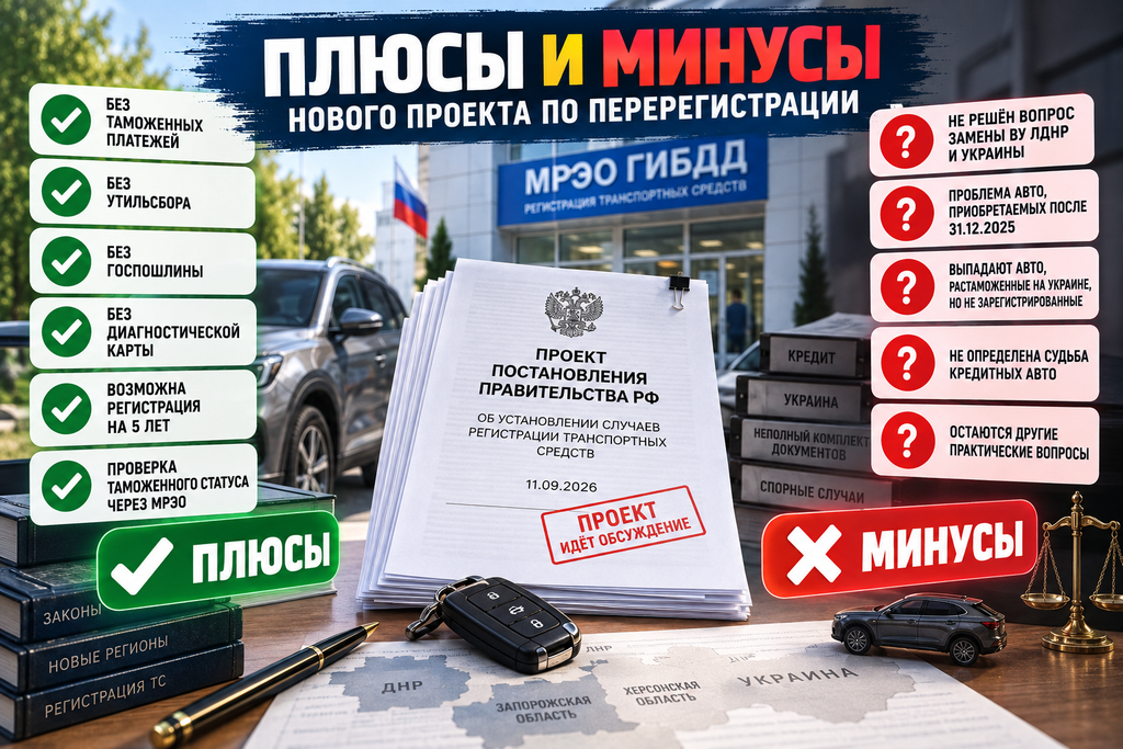 Проект постановления о перерегистрации транспорта в новых регионах
