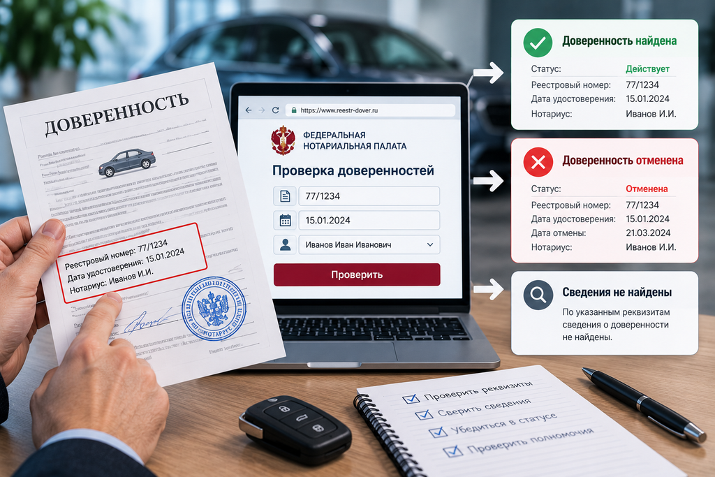 как проверить доверенность на автомобиль